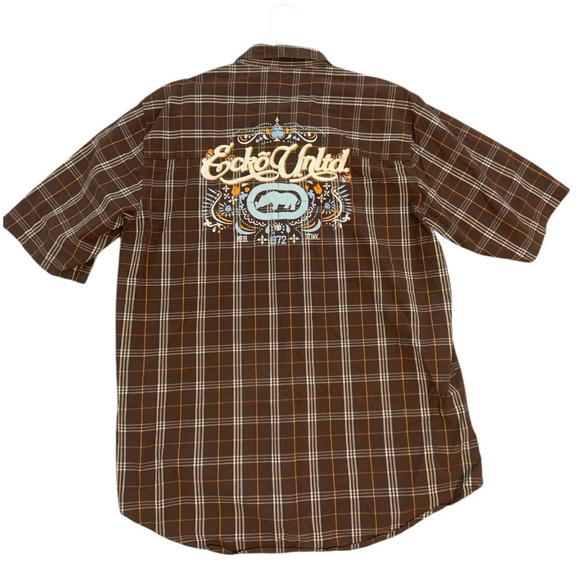 90’s Ecko Unltd Plaid Shortsleeve Button Down 2XL - Picture 1 of 9